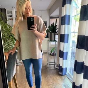 NWT Universal Thread Knit Pullover Beige Poncho. One Size Fits Most!